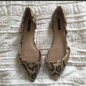 Size 10 snake skin Zara ballet flats